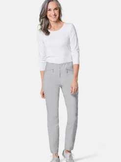 Goldner Hosen<Damen Bengalinhose - Schlupfhose LOUISA mit Steppnähten medium stone uni