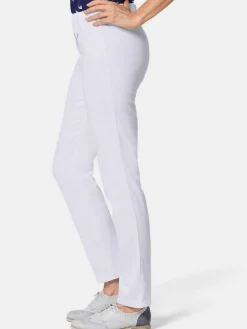 Goldner Hosen<Damen Bengalinhose - Schlupfhose LOUISA mit Steppnähten weiß uni