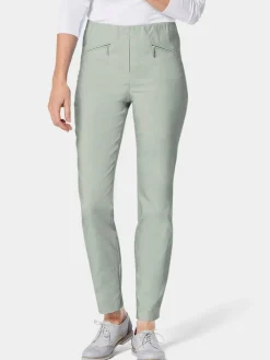 Goldner Hosen<Damen Bengalinhose - Schlupfhose LOUISA mit Steppnähten grün uni