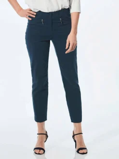 Goldner Hosen<Damen 7/8-Bengalinhose - Stretchhose LOUISA, dehnbar & mit Taschen marine uni