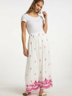 IZIA Röcke<Damen Bestickter Maxirock pink uni