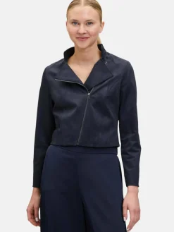Vera Mont Blazer<Damen Bikerjacke marine blau uni