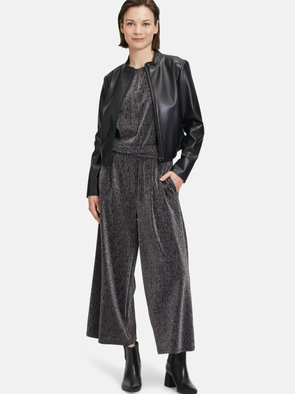 Betty & Co Blazer<Damen Bikerjacke schwarz uni