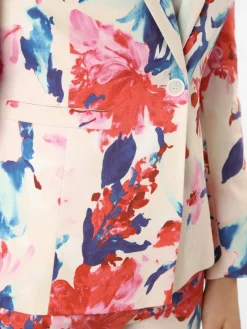 More & More Blazer<Damen Blazer rot weiß gemustert