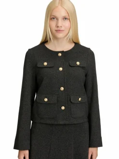 Cartoon Blazer<Damen Blazer schwarz gemustert