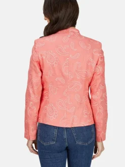 White Label Blazer<Damen Blazer rosa gemustert