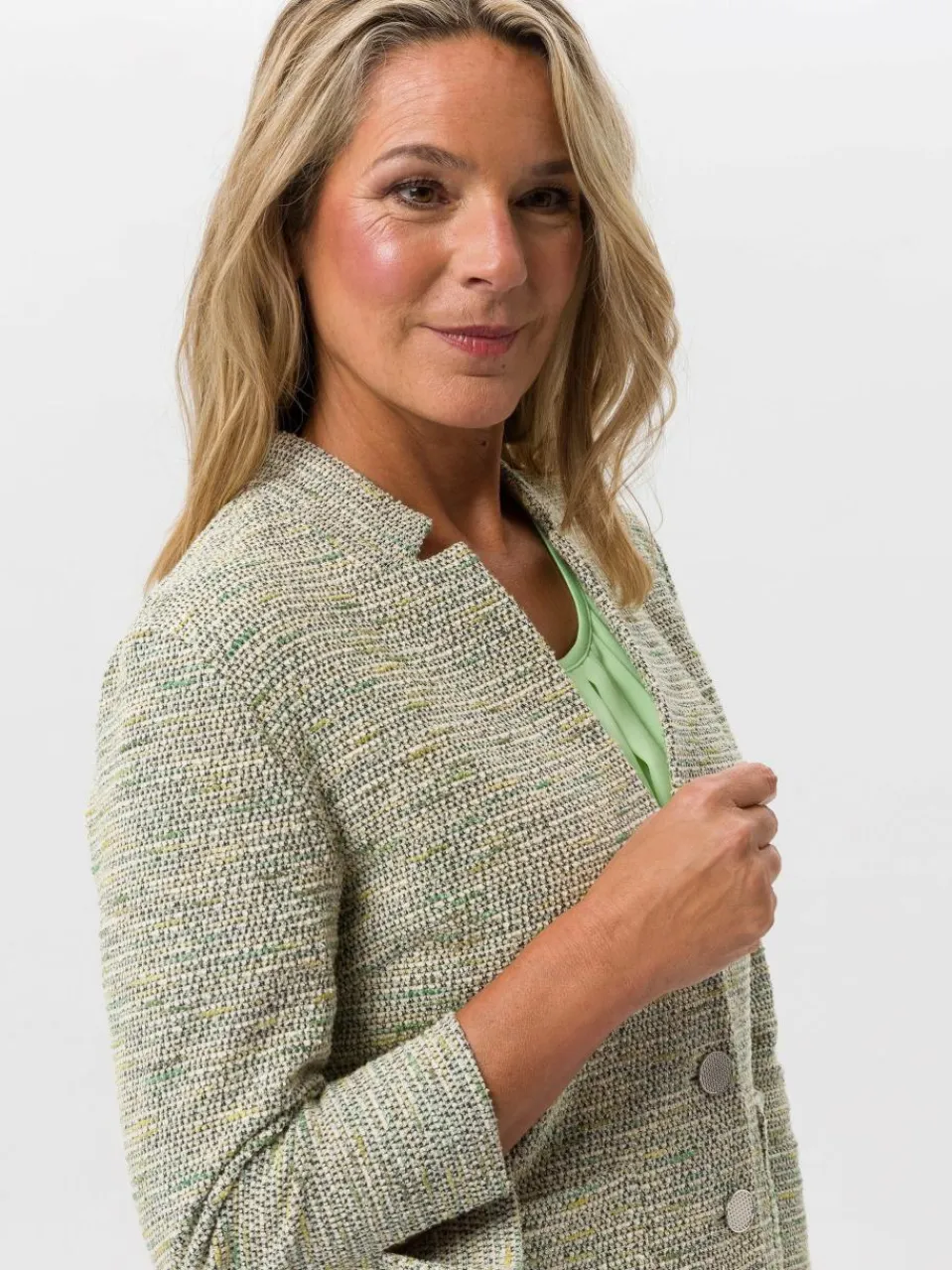 Frank Walder Blazer<Damen Blazer grün mehrfarbig uni