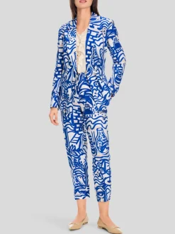 Marc Cain Blazer<Damen Blazer blau gemustert