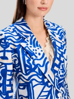 Marc Cain Blazer<Damen Blazer blau gemustert