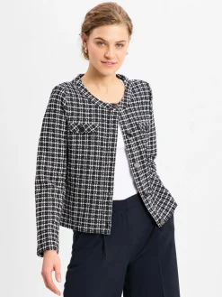 More & More Blazer<Damen Blazer schwarz weiß kariert