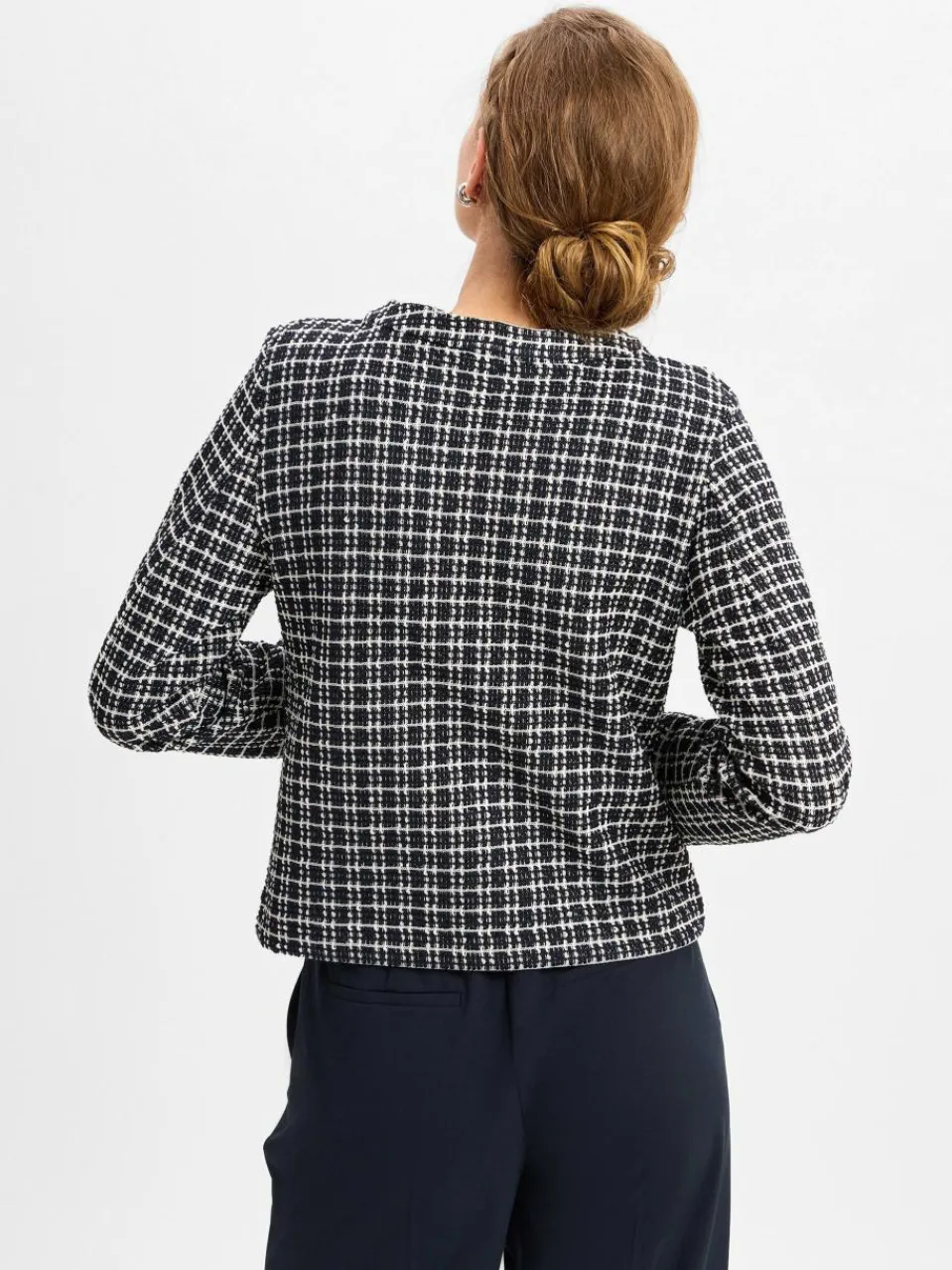 More & More Blazer<Damen Blazer schwarz weiß kariert