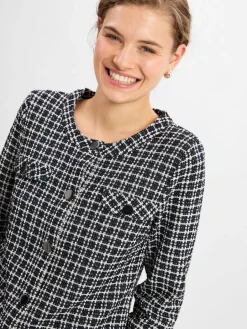 More & More Blazer<Damen Blazer schwarz weiß kariert