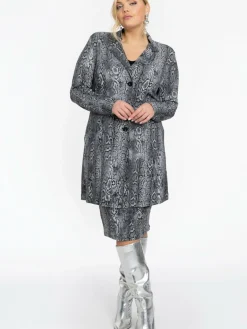 YOEK Blazer<Damen Blazer grau gemustert