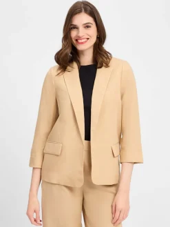 Damen zero Blazer>Damen Blazer mit Leinen-Anteil