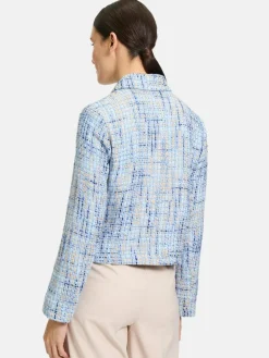 Betty Barclay Blazer<Damen Blazer-Jacke blau gemustert