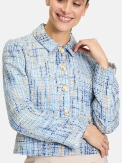 Betty Barclay Blazer<Damen Blazer-Jacke blau gemustert