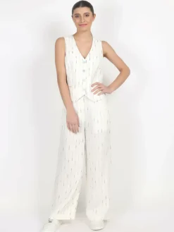 Vicci Germany Blusen<Damen Blazerweste ecru gestreift