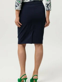 Frank Walder Röcke<Damen Bleistiftrock marine blau uni