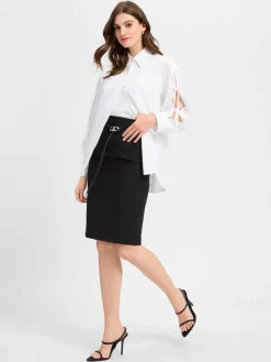 HUGO Röcke<Damen Bleistiftrock - Ropinea schwarz uni