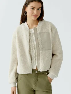 Oui Jacken & Westen<Damen Blouson beige uni