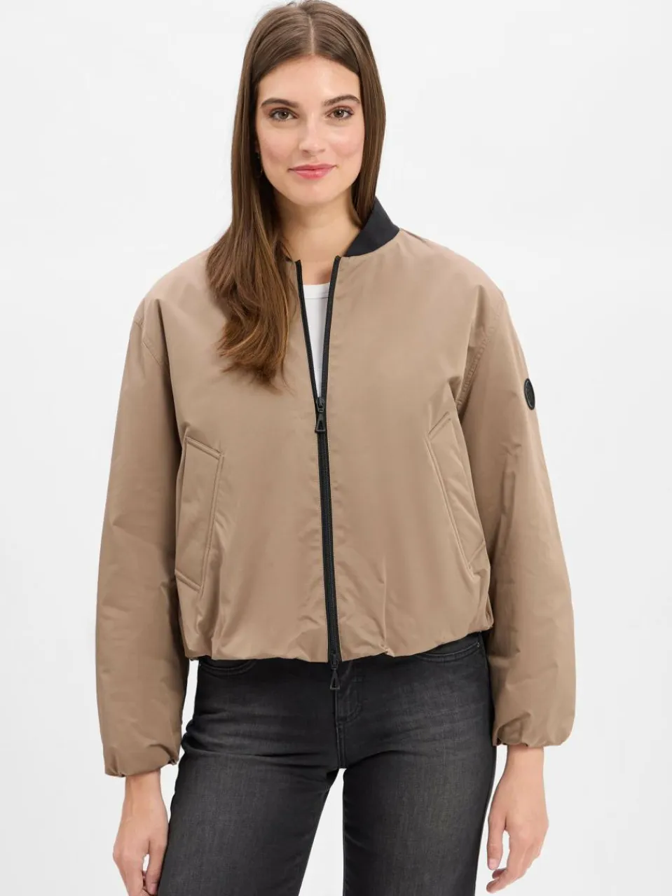 Amber & June Jacken & Westen<Damen Blouson-Jacke taupe uni