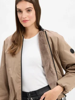 Amber & June Jacken & Westen<Damen Blouson-Jacke taupe uni