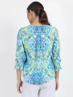 Vicci Germany Blusen<Damen Bluse blau gemustert