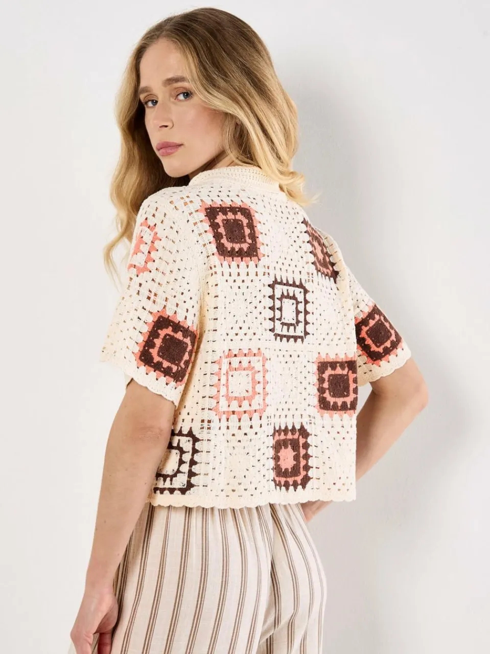 Apricot Pullover & Strickjacken<Damen Bluse koralle strukturiert