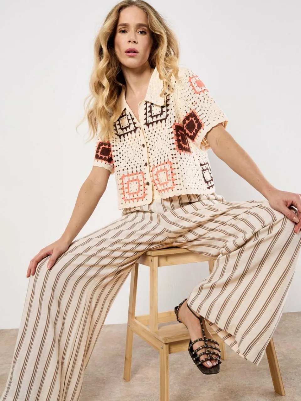 Apricot Pullover & Strickjacken<Damen Bluse koralle strukturiert