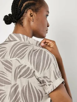 Apricot Blusen<Damen Bluse beige gemustert