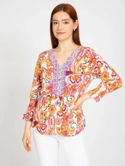 Vicci Germany Blusen<Damen Bluse orange gemustert