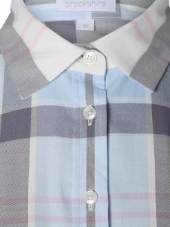 brookshire Blusen<Damen Bluse hellblau ecru kariert