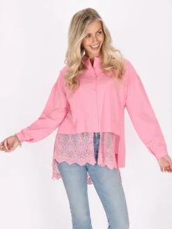 IZIA Blusen<Damen Bluse rosa bedruckt