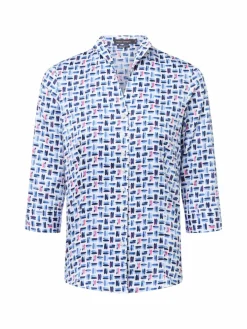 Franco Callegari Blusen<Damen Bluse marine weiß gemustert