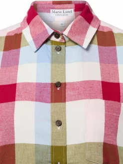 Marie Lund Blusen<Damen Bluse bordeaux mehrfarbig kariert