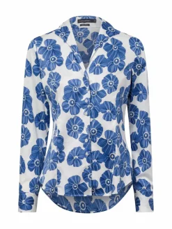 Franco Callegari Blusen<Damen Bluse blau weiß gemustert