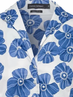 Franco Callegari Blusen<Damen Bluse blau weiß gemustert