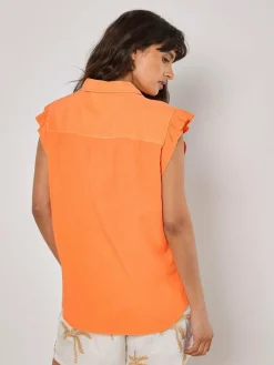 Apricot Blusen<Damen Bluse koralle uni