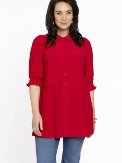 YOEK Blusen<Damen Bluse rot uni