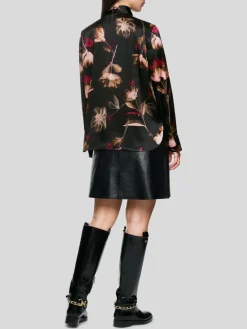 Marc Cain Blusen<Damen Bluse schwarz gemustert