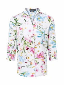 Franco Callegari Blusen<Damen Bluse weiß mehrfarbig gemustert