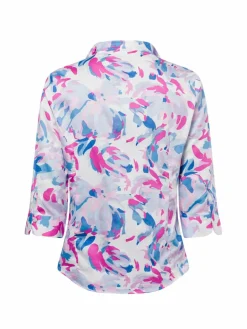 Franco Callegari Blusen<Damen Bluse pink aqua gemustert