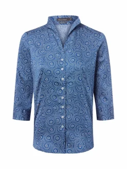 Franco Callegari Blusen<Damen Bluse indigo weiß gemustert