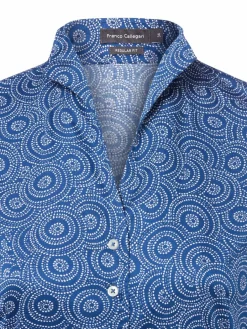 Franco Callegari Blusen<Damen Bluse indigo weiß gemustert