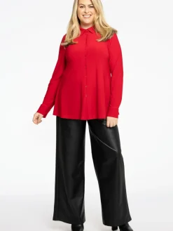 YOEK Blusen<Damen Bluse rot uni