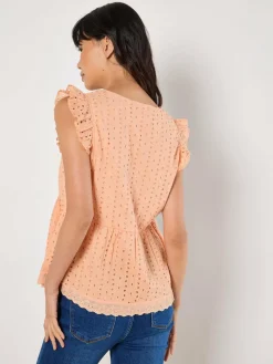 Apricot Blusen<Damen Bluse orange uni