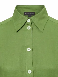 Franco Callegari Blusen<Damen Bluse mit Leinenanteil - Gudrun erbse uni