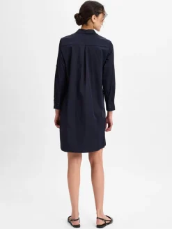 comma Kleider<Damen Blusenkleid marine uni