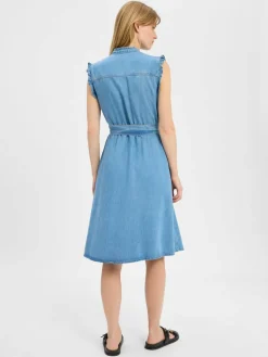 More & More Kleider<Damen Blusenkleid hellblau uni