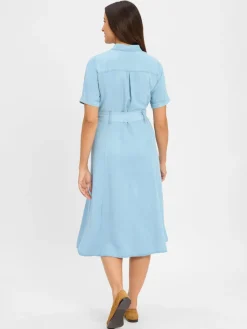 Marie Lund Kleider<Damen Blusenkleid - Suki hellblau bleached uni